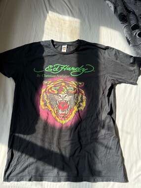 Vintage Ed Hardy by Christian Audigier Tiger Graphic Tee XXL Made in USA